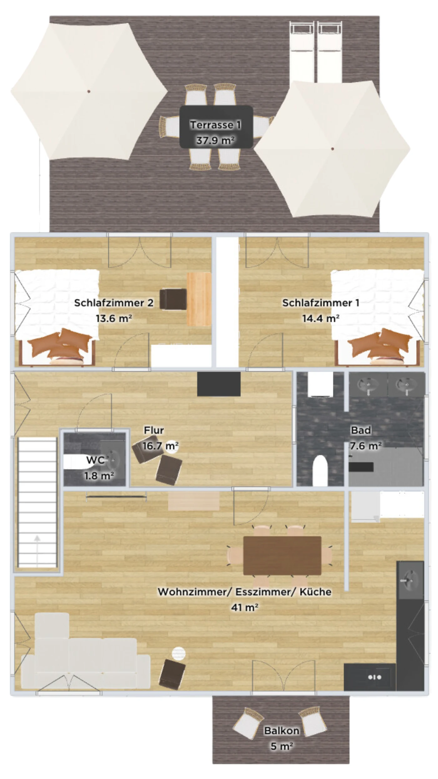 Grundriss der Ferienwohnung